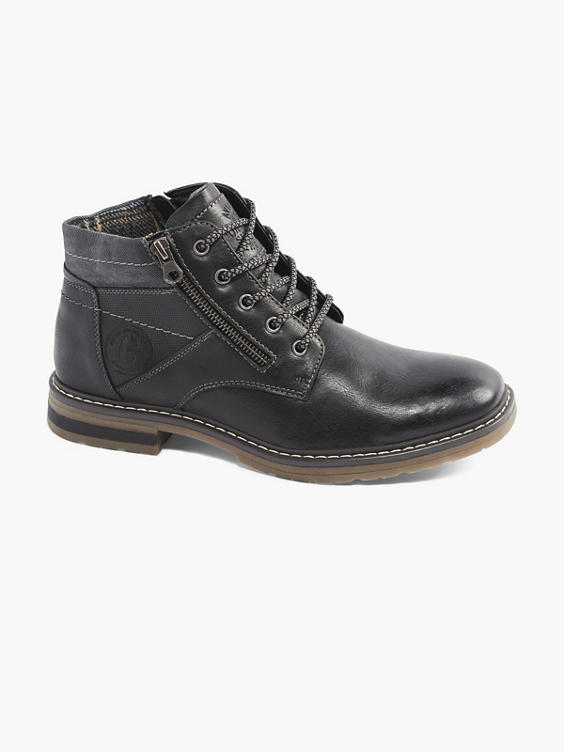 Mens Venice Black Casual Lace-up Boots