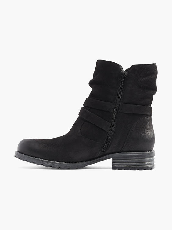 (5th Avenue) Black Leather Ankle Boots in Black | DEICHMANN