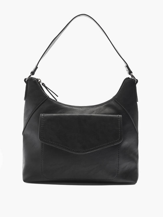 Black Front Pocket Shoulder Bag