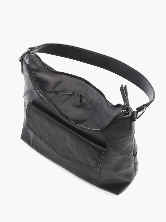 Black Front Pocket Shoulder Bag