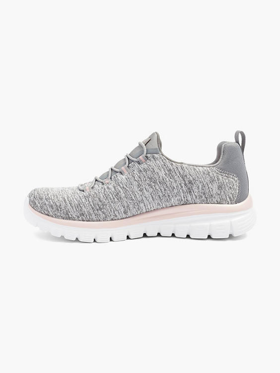 Ladies Skechers Grey/ Pink Slip-on Shoes