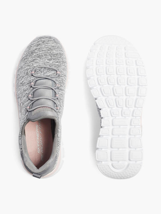 Ladies Skechers Grey/ Pink Slip-on Shoes