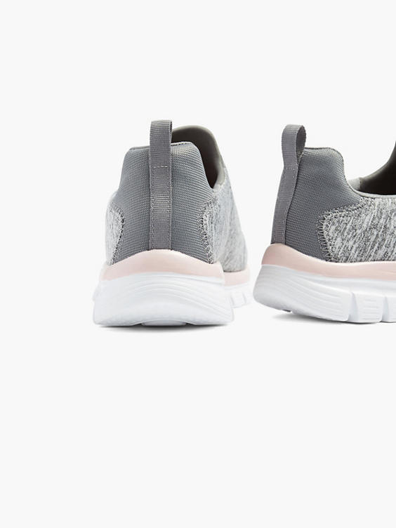 (Skechers) Ladies Skechers Grey/ Pink Slip-on Shoes in Grey | DEICHMANN