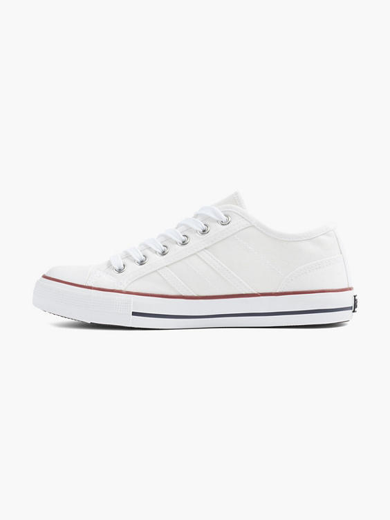Ladies Fila White Lace-up Canvas Trainers 