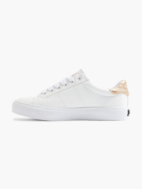 Ladies Fila White/ Gold Lace-up Trainers