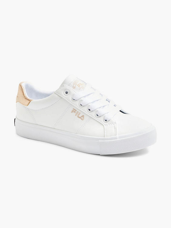 Ladies Fila White/ Gold Lace-up Trainers