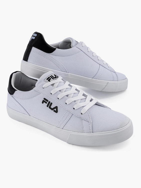Mens Fila White Lace-up Canvas Trainers