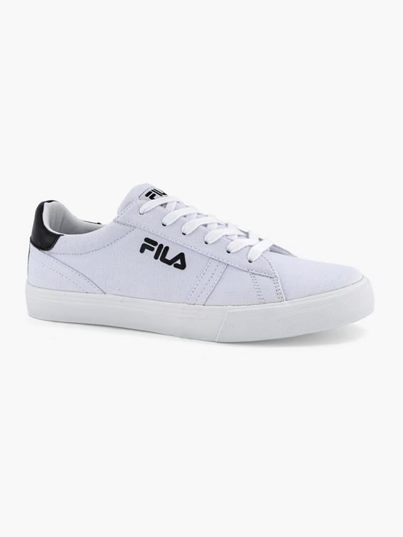 Mens Fila White Lace-up Canvas Trainers