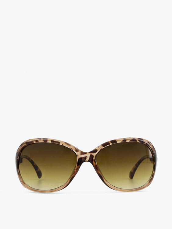 Bruine zonnebril met panterprint
