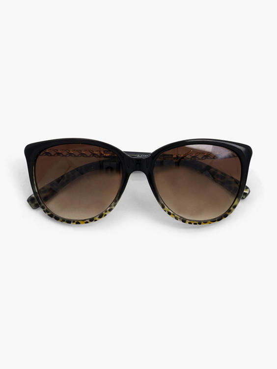 Zwarte zonnebril met panterprint