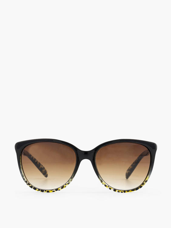 Zwarte zonnebril met panterprint