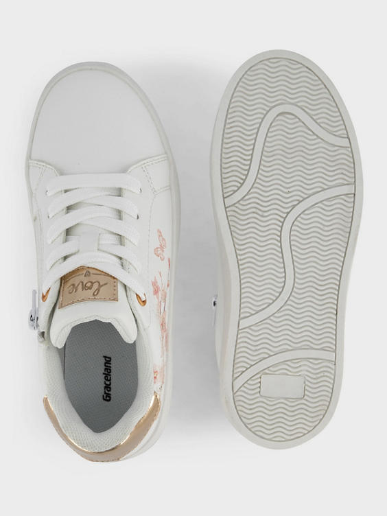 Witte sneaker bloemenprint