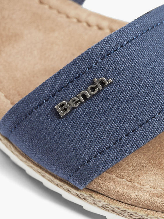 Ladies Navy Blue Elasticated Bench Sandals