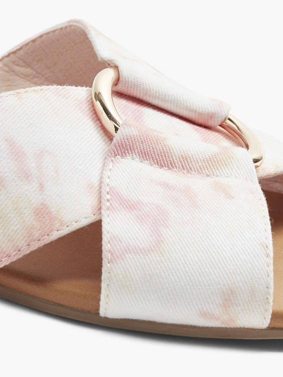 Pink Tie Dye Cross Strap Sandals