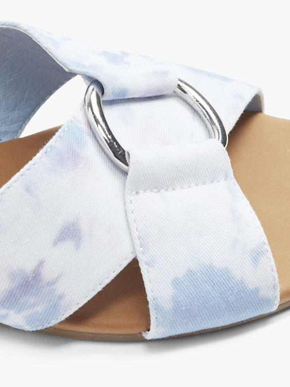 Blue Tie Dye Cross Strap Sandals