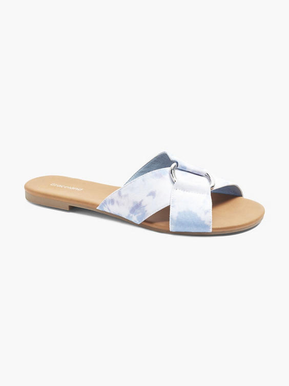 Blue Tie Dye Cross Strap Sandals
