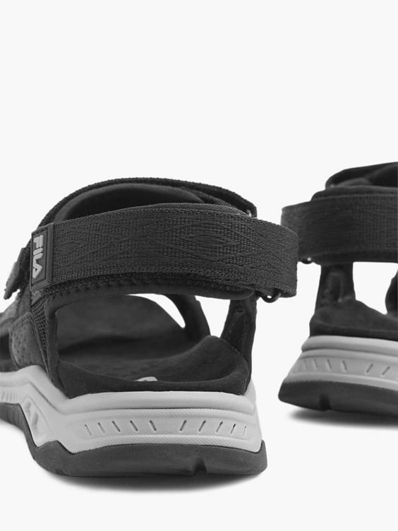 Black Fila Triple Strap Sandal 