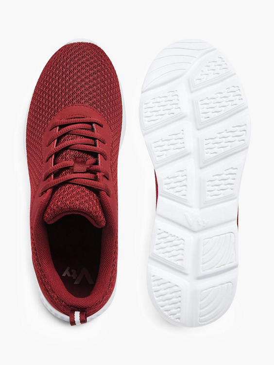Ladies VTY Red Lace Up Trainers