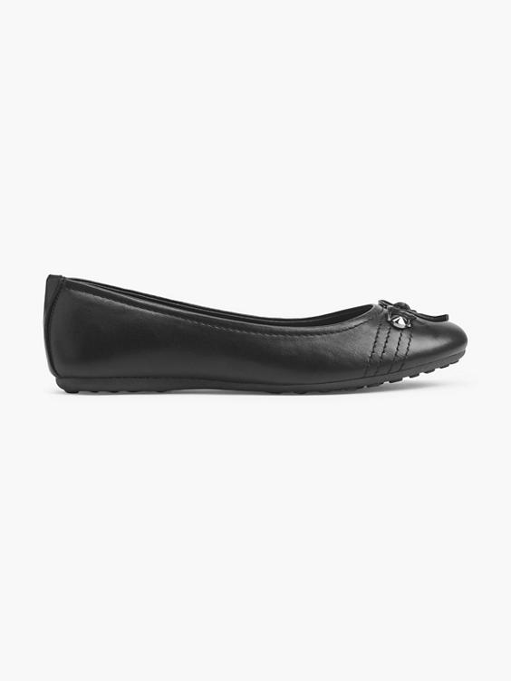 (Graceland) Ladies Black Ballerina Shoe with Bow Detail in Black ...