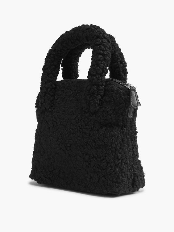 (Graceland) Black Fur Tote Bag in Black | DEICHMANN