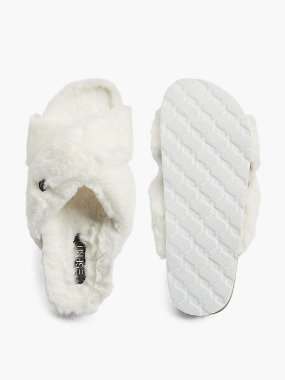 Witte slipper imitatiebont