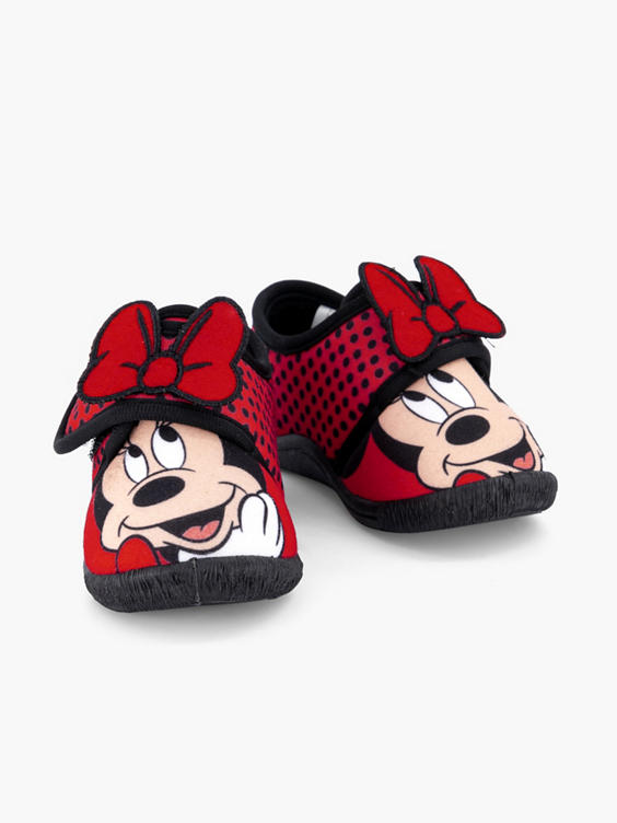 Rode pantoffel Minnie Mouse klittenband