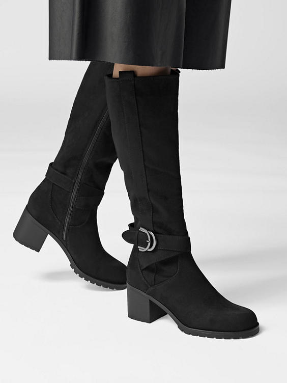Graceland) Heeled Leg Buckle Boot in Black | DEICHMANN