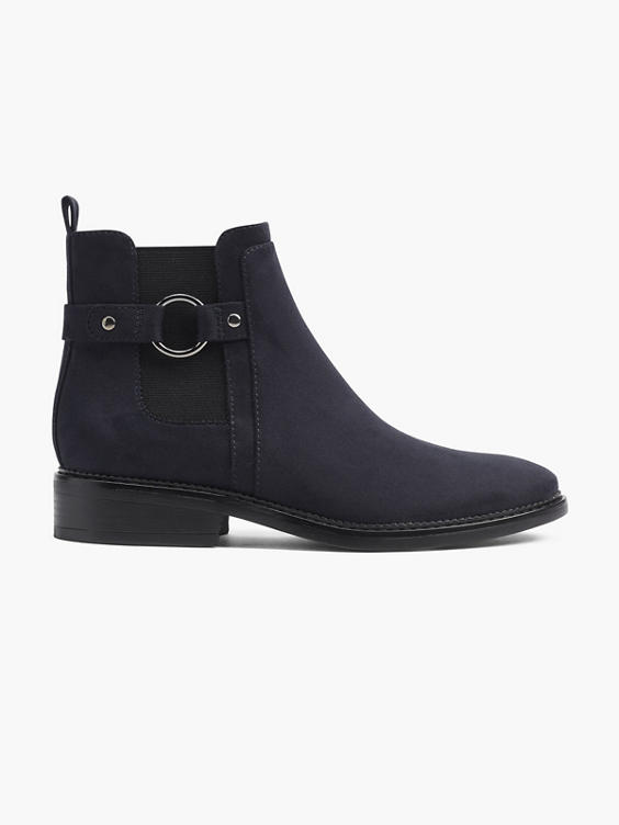 Navy Suede Ring Detail Chelsea Boot
