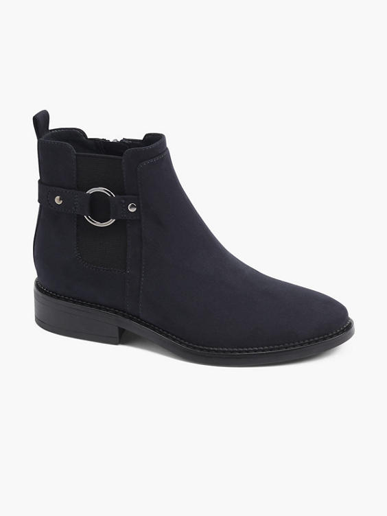 Navy Suede Ring Detail Chelsea Boot