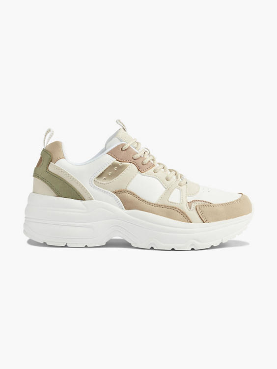 Women's Beige and Chunky Trainers in White | DEICHMANN