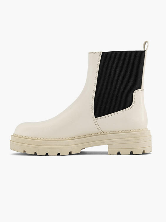 Off white chelsea boot knitting textiel