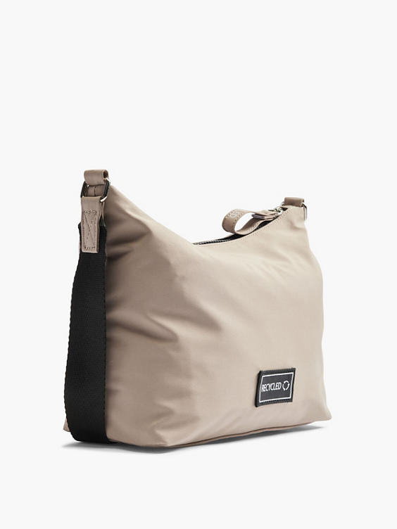 Beige Nylon Recycled Shoulder Bag