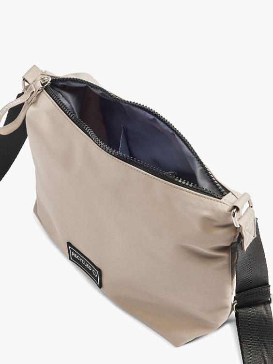 Beige Nylon Recycled Shoulder Bag