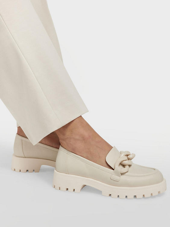 White Chunky Chain Loafer