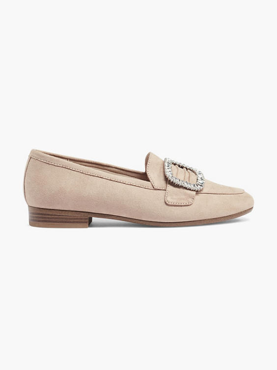 Taupe loafer gesp