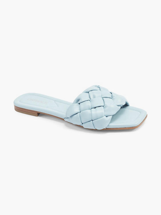 Ladies Blue Braided Slide Sandal
