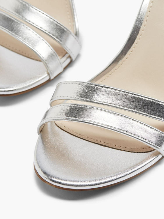 Zilveren sandalette metallic