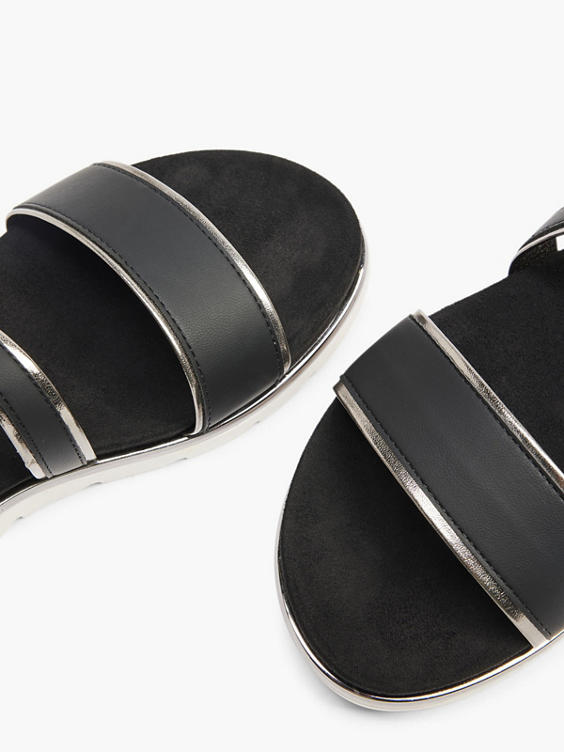 Zwarte sandaal metallic