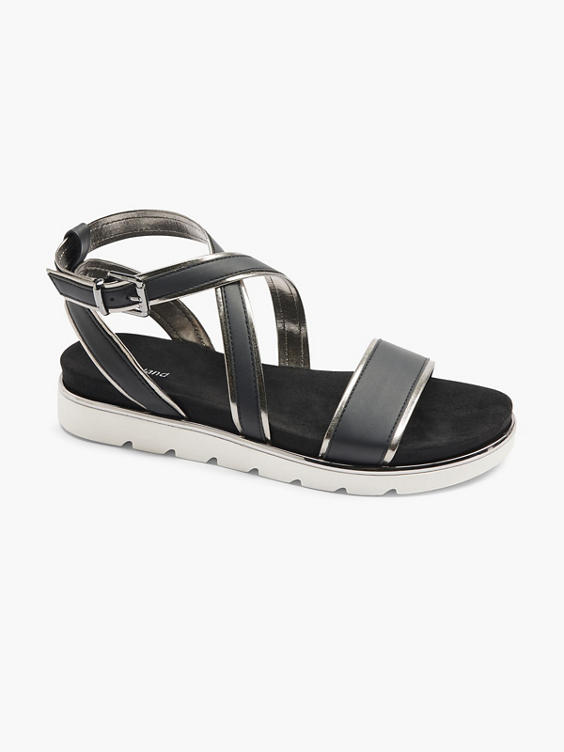 Zwarte sandaal metallic