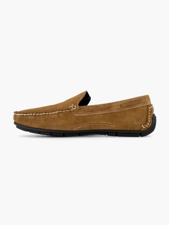 Mens AM Shoe Leather Slip-on Moccasins