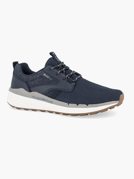 Navy Lace Up Casual Trainers 