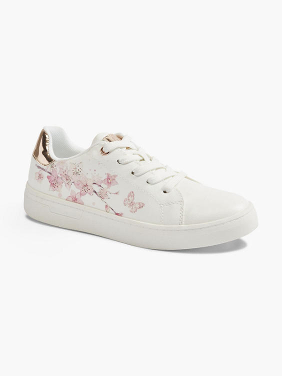 Witte sneaker bloemenprint