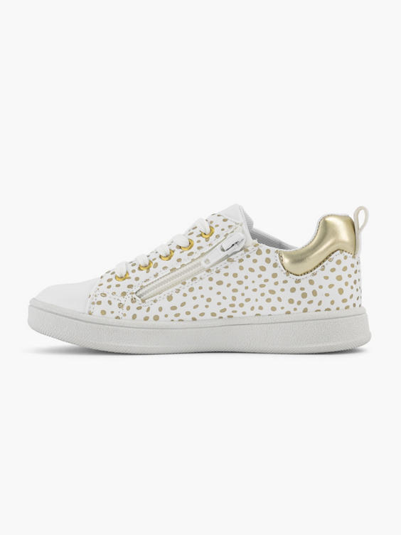 Witte sneaker metallic stippen