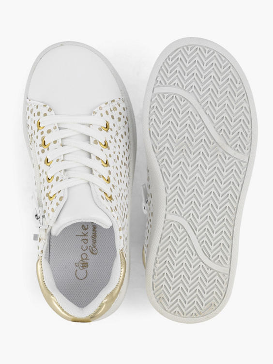 Witte sneaker metallic stippen