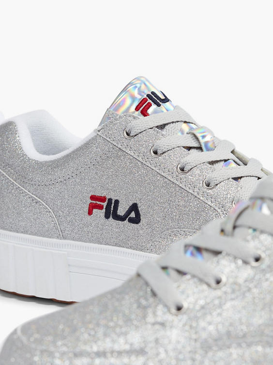 Zilveren sneaker platform glitter