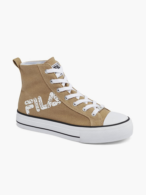Taupe hoge canvas sneaker