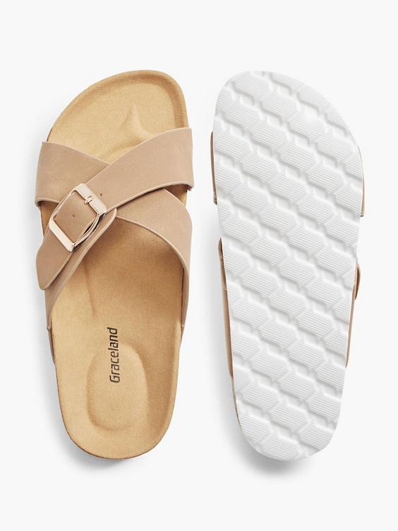 Ladies Graceland Tan Footbed Sandals 