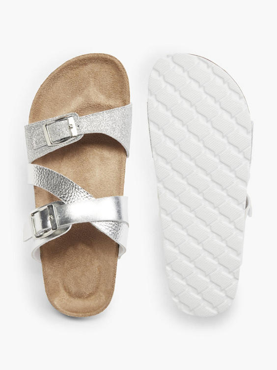 Ladies Graceland Silver Footbed Sandals