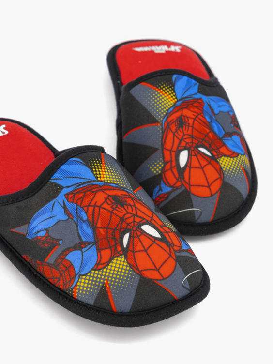 Zwarte instap pantoffel Spiderman