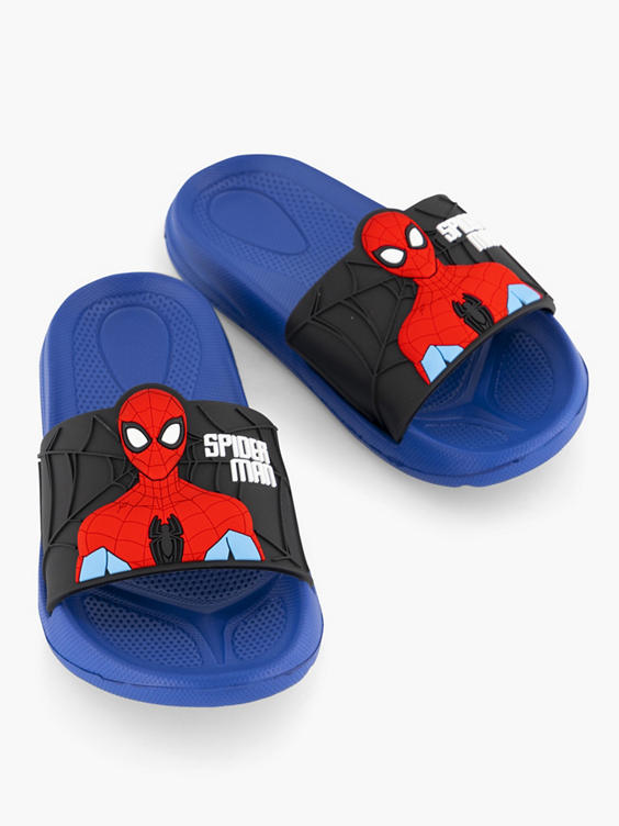 Zwarte slipper Spiderman